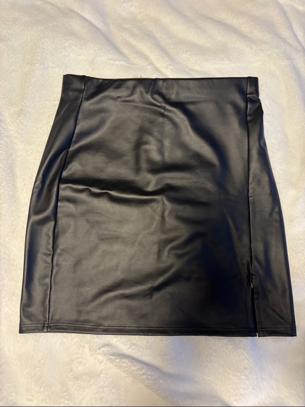 Chocolate Black Faux Leather Mini Skirt